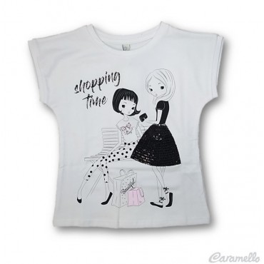 T-shirt bambina con stampa "Shopping time" BIRBA-TRYBEYOND