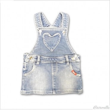 Gonna jeans con pettorina...