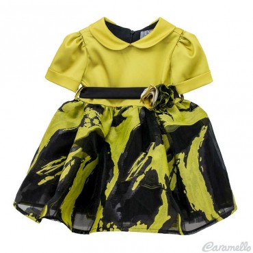 Vestito neonata con balza a...