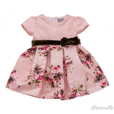 Vestito neonata con balza a...