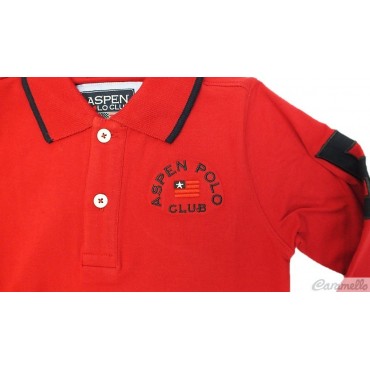 con Manica Corta Girocollo e Stampa Frontale Logo Multicolor Aspen Polo Club T-Shirt Maglietta da Bambino Ragazzo in Misto Cotone di Colore Blu 
