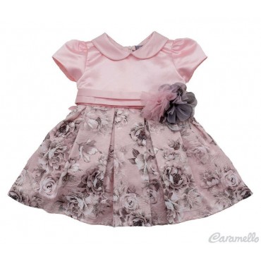Vestito neonata con balza a...