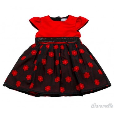 Vestito bambina con balza a...
