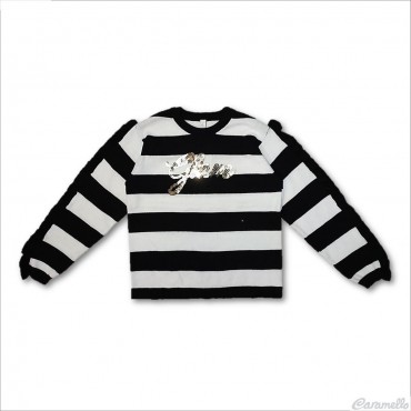 Maglia tricot rigata con...