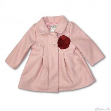 Cappotto panno con fiore...