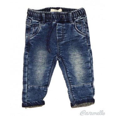 Pantalone effetto denim con...