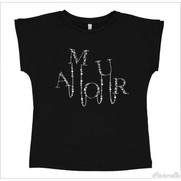 T-shirt ragazza con strass...