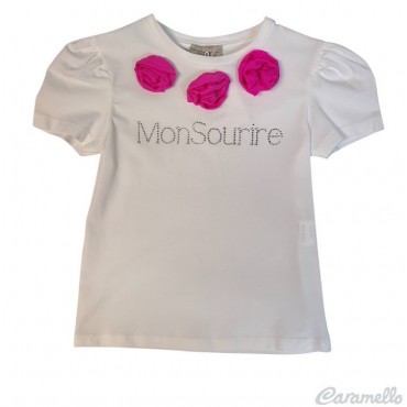 T-shirt bambina con rose e...