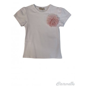 T-SHIRT M/M CON FIORE TULLE...