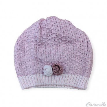 Cappellino neonata rosa con...